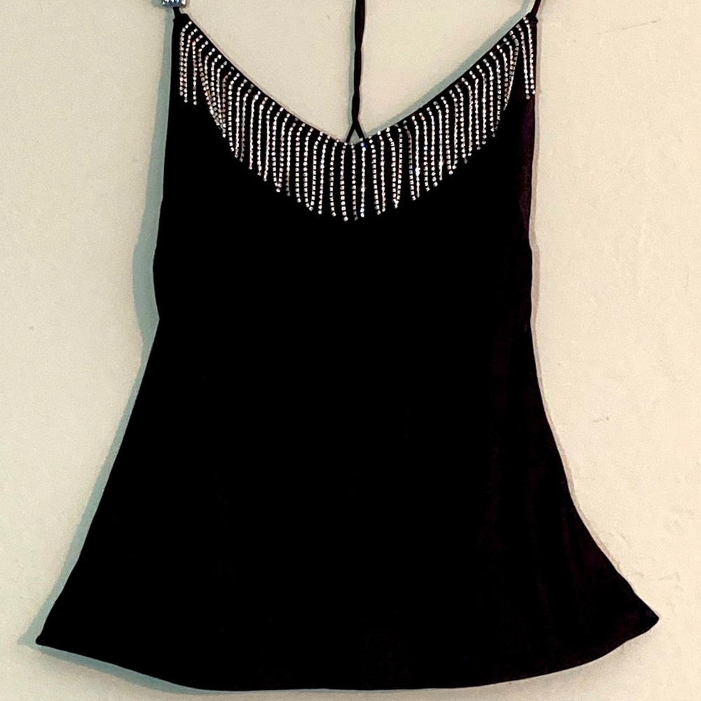 Zara faux diamond neck club cami top S